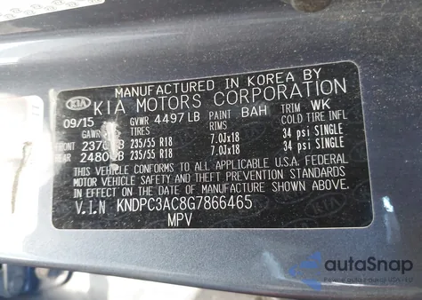 2016 Kia Sportage Ex from USA, damaged, VIN KNDPC3AC8G7866465